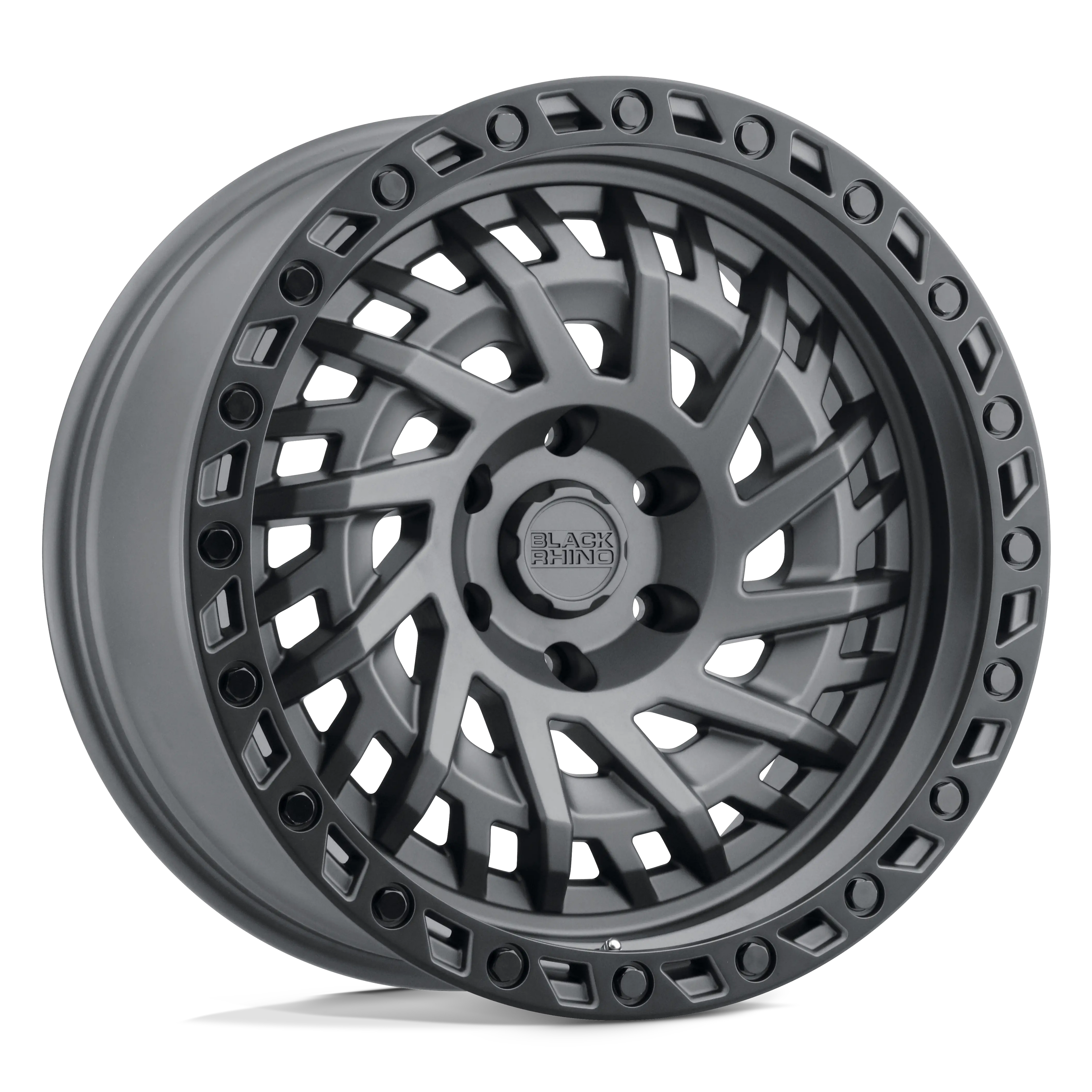 17X9.0 5X127/-18 Black Rhino Shredder Matte Gunmetal/Blk Lip - OffRoad-LLCTBRCHN017088-Llantas