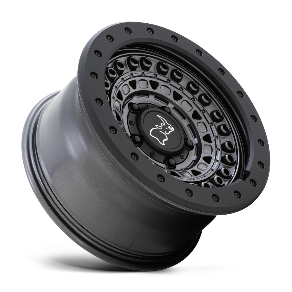 17X8.5 5X127/-18 Black Rhino Barricade Gun Black/Black Rock