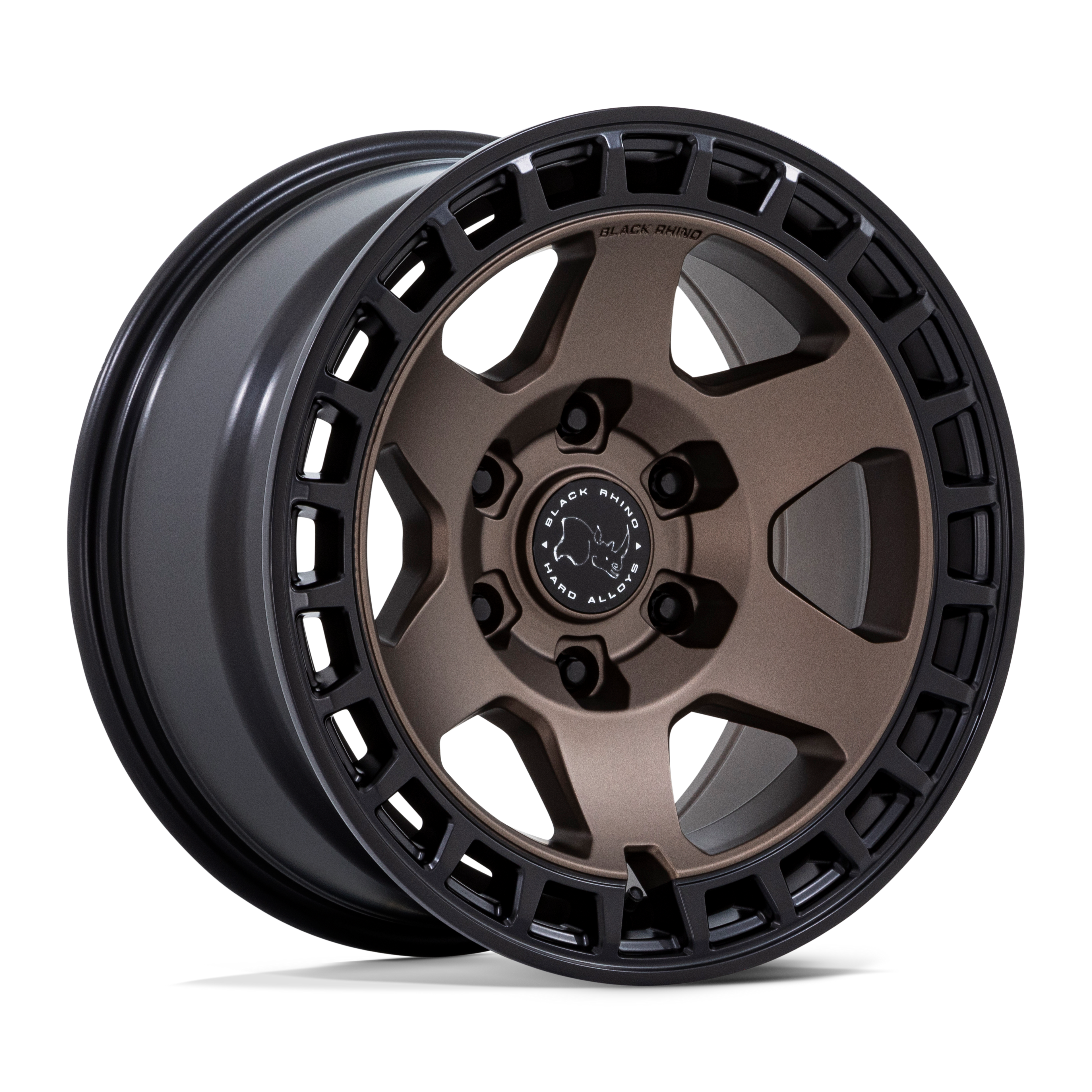 17X8.5 6X139.7/-10 Black Rhino Bahari Matte Bronze W/Blk B