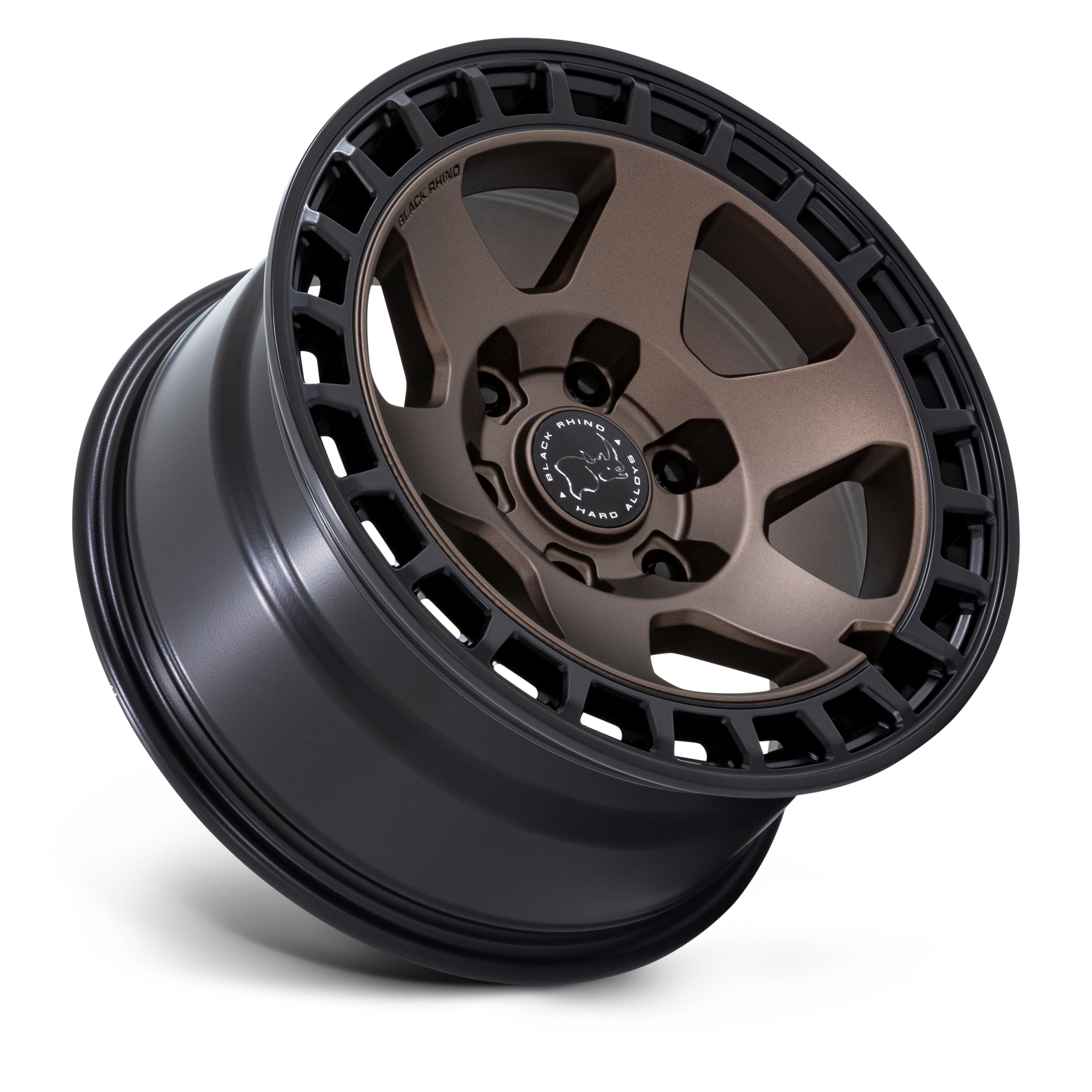 17X8.5 6X139.7/-10 Black Rhino Bahari Matte Bronze W/Blk B