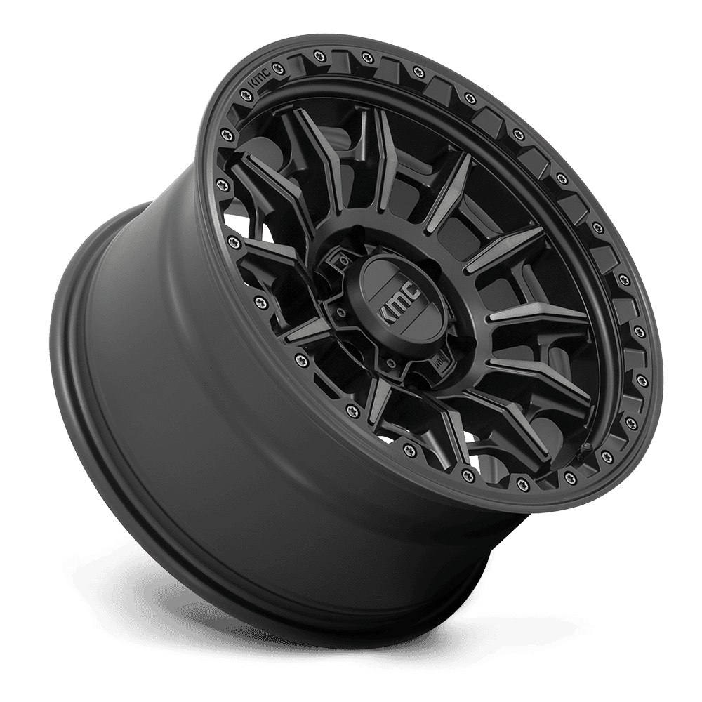 17X9.0 6X139.7/00 Kmc Km547 Carnage Satin Black W/Gray Tint