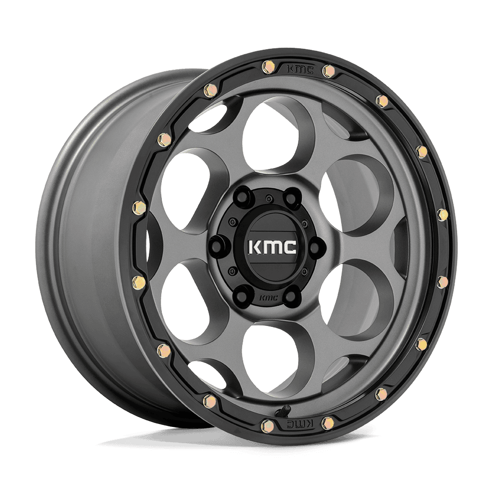17X8.5 6X139.7/00 Kmc Dirty Harry Satin Gray W/Blk Lip Cb106