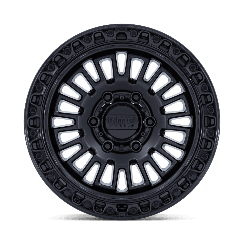17X8.5 6X139.7/00 Kmc Km554 Aztec Matte Black W/Gloss Black