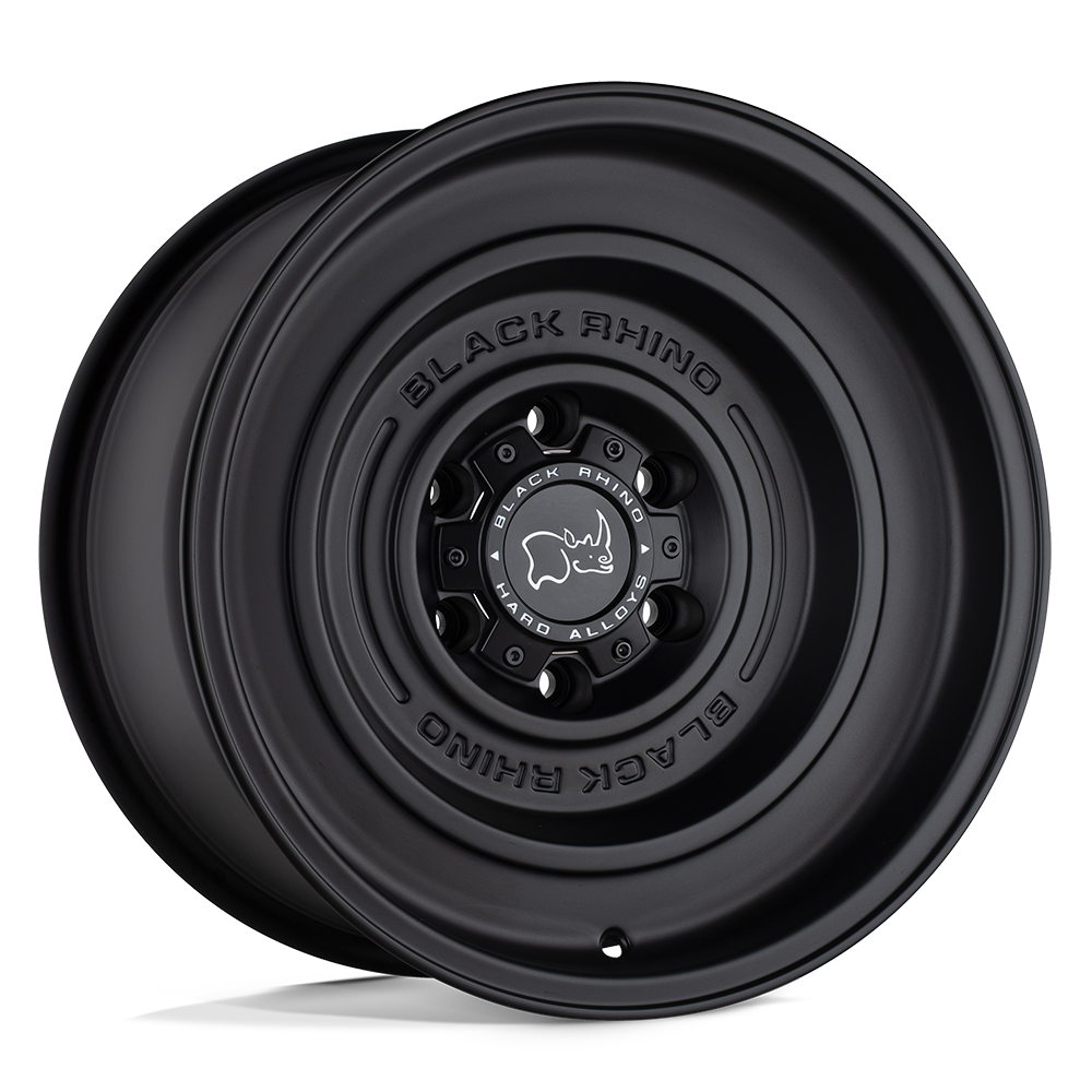 17X9.5 6X139.7/-12 Black Rhino Solid Matte Black Offroad